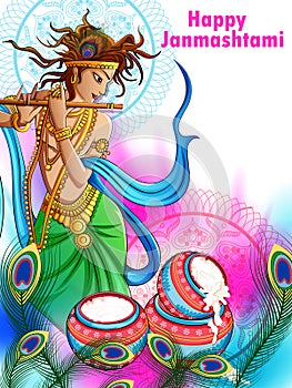 Happy Janmashtami holiday festival background