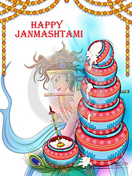 Happy Janmashtami holiday festival background