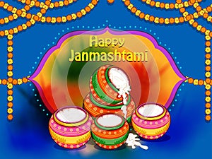 Happy Janmashtami holiday festival background