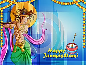 Happy Janmashtami holiday festival background