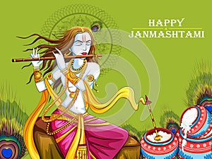 Happy Janmashtami holiday festival background