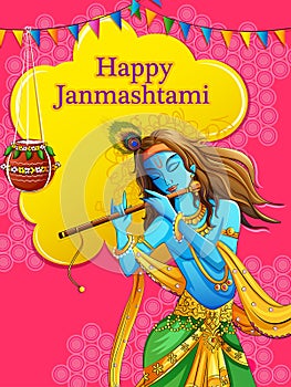 Happy Janmashtami holiday festival background