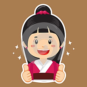 Happy Japanese Character Sticker