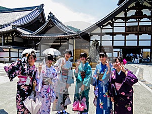 Proud Japanese girls in Kimono