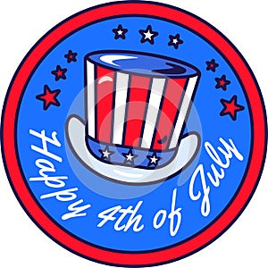 Happy July 4th American Festive Flag Sticker