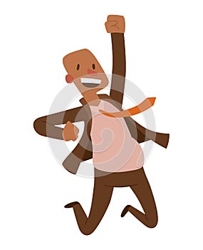 Happy jumping businessman vector