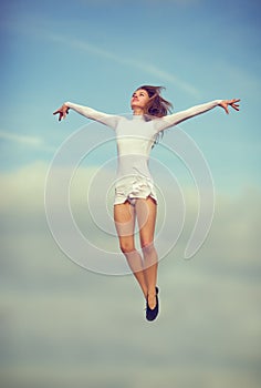 Happy jumping dancer