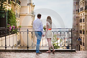 Happy just married couple on Montmarte