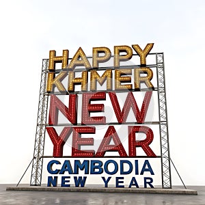 Happy Khmer New Year Cambodia New Year 3D rendering photo