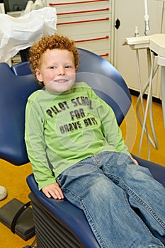 Happy kid at dentist