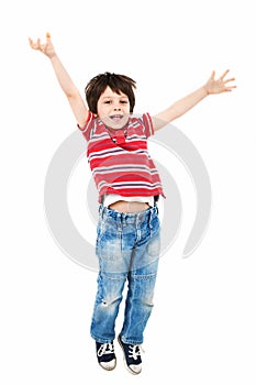 Happy kid jumping photo