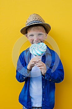 Happy kid lifestyle moments on colore backgrounds