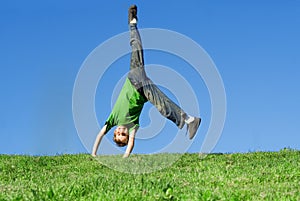 happy kid playing outdoors