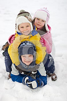 Feliz en fresco la nieve 