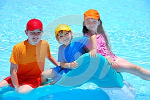 Happy kids in pool