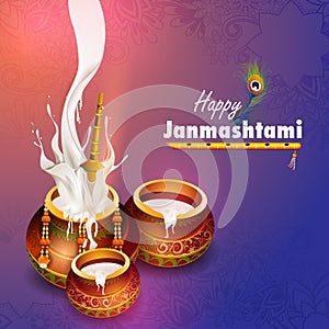 Happy Krishna Janmashtami festival Background of India