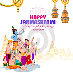 Happy Krishna Janmashtami festival Background of India