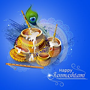 Happy Krishna Janmashtami greeting background