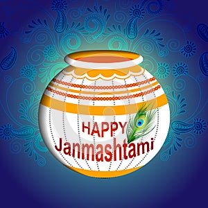 Happy Krishna Janmashtami greeting background