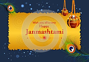 Happy Krishna Janmashtami Indian festival celebration background