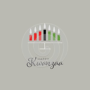 Happy kwanzaa card template with seven candles photo