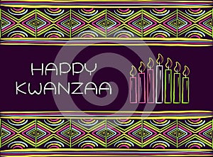 Happy kwanzaa invitation vector for web, card, social media. Happy kwanza celebrated from 26 December to 1 January