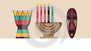 Happy kwanzaa invitation video for web, card, social media. Happy kwanza celebrated from 26 December to 1 January.