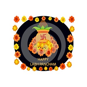 Happy labh pancham set background vector