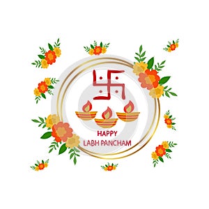 Happy labh pancham set background vector