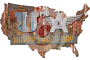 Happy Labor Day Art Folkart Sign