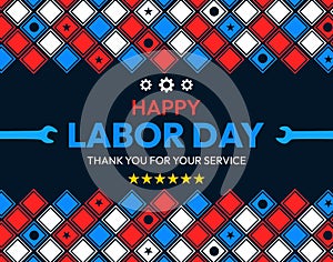 Happy Labor Day backdrop design in traditional border style with text greetings in the center.