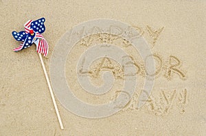 Happy Labor day background on the beach