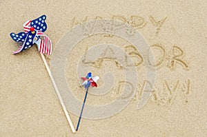 Happy Labor day background on the beach
