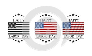 Happy labor day banner. American banners set. Usa flag vector banner template. Banner template. American flag background