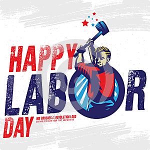 Happy Labor Day banner. Design template. Vector illustration.