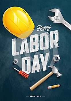 Happy Labor Day banner, poster. Design template. Vector illustration