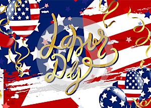 Happy Labor day banner,vector illustration  american patriotic background