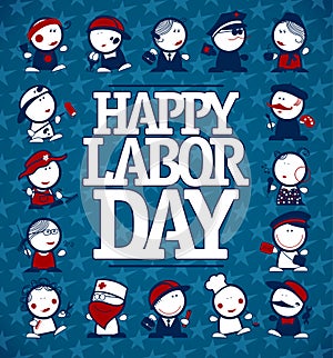 Happy Labor day card concept