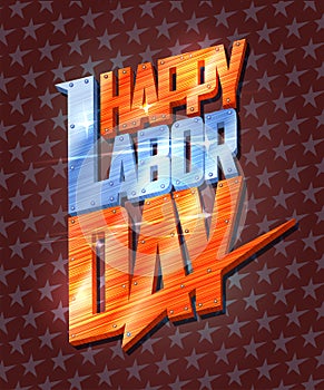 Happy labor day card or poster design template