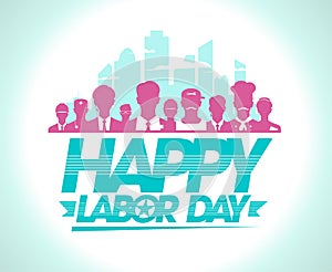 Happy labor day card vector design template