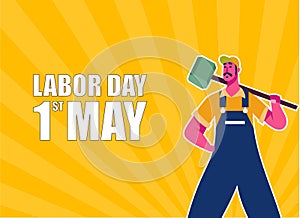 Happy Labor Day Celebration. Happy Labor Day Postcard or Poster or Flyer Template. Happy Labor Day Vector Illustration.