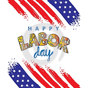 Happy labor day design poster.