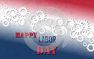 Happy Labor Day with Gears Banner