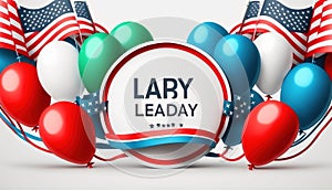 Happy Labor Day greeting banner. Festive design with national colors of american. Ai Generated