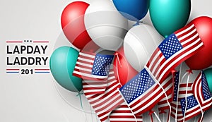 Happy Labor Day greeting banner. Festive design with national colors of american. Ai Generated