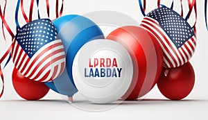 Happy Labor Day greeting banner. Festive design with national colors of american. Ai Generated