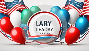 Happy Labor Day greeting banner. Festive design with national colors of american. Ai Generated