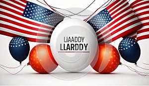 Happy Labor Day greeting banner. Festive design with national colors of american. Ai Generated
