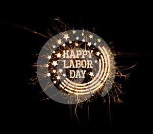 Happy Labor Day greeting in sparks photo