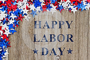 Happy Labor Day message with stars photo